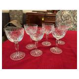 Set of six Cherrywood 5 1/2 inch tall Gorham wine glasses