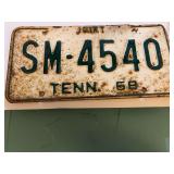 Vintage 68 Tennessee license plate