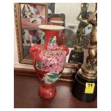 Antique floral vase 7 x 12”