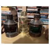 Group of three Railroad light replicas.