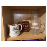 Three vintage whiskey and wine pictures