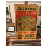 Vintage Al Chymia Shrine Circus poster 1978 mid South Coliseum 14” x 21 1/2”