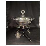 Like New Oneida Silverplate Chafing Dish - handle needs attached - in original box