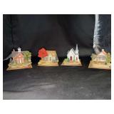 NIB 4-piece set of LilliPut Lane American Landmarks by artist Ray Day - includes In Remembrance, One Nation Under God, Home of the Brave and I Pledge Allegiance - each has its own COA and Deed