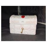 NIB - Set of (4) porcelain ENESCO Precious Moments Hope Chests with Birthstones - 3-1/2w x 2-1/2 tall - (2) July, August and September