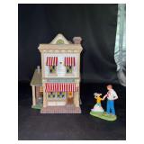 Dept. 56 Original Snow Village Collections “Wright Bike Shop” lighted porcelain gift set in original box