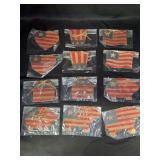 Grouping of (12) lightweightwood Americana ornaments - these would make great July 4th decor - pigs, hats, flag, house, heart