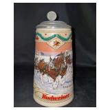 NIB 1996 Budweiser Signature Edition Holiday Stein “American Homestead” - with COA - 8-1/4” tall