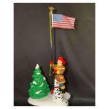 Dept. 56 porcelain The Original Snow Village “Raising The Flag” figurine - in original box - 7-1/2” tall