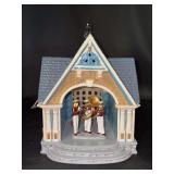 Dept. 56 Original Snow Village lighted porcelain Roosevelt Park Band Shell with interchangeable holiday Decorations - in original box