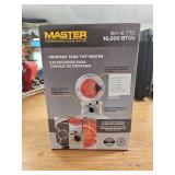 Like NEW Master MH-16-TTC 16,000 BTU single tank top propane heater designed to mount directly onto a standard 20 lb propane tank...