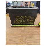 Gun cleaning kit in vintage metal ammo box...