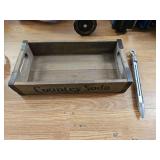 Decorative "Country Soda" tray & vintage aluminum grain thermometer in working condition...