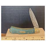 Vintage Schrade Old Timer Green Handle Single Blade 50T Folding Pocket Knife NEEDS A LITTLE TLC...