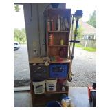 Nice plywood storage shelving unit; one piece CONTENTS IN AND ON NOT INCLUDED...