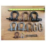 LOT of vintage bolt type shackles & other items...