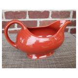 Vintage Fiesta Paprika Maroon Orange Large Footed Gravy Boat