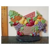 Cast iron Bowl of Fruit doorstop 6"T x 9"W.