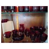 Assorted Red Glassware