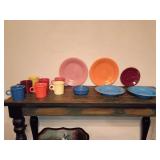 Fiesta Dinnerware, mix of retired and contemporary glazes.