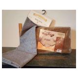 James Pringle Weavers fabric length, Skirt Pack. Length: 1 metre, Width: 150 cm, wool tweed. And, Outdoor Rug Pad fits rug size 8