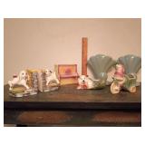 MCM vintage ceramic planters, vases and book ends.