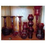 Assorted Red Glassware