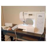 Brother CE1100PRW computerized sewing machine digital display and includes a Project Runway limited edition design. Works, it is like New.