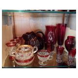 Assorted Red Glassware