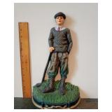 Cast iron Golfer doorstop 13.5"T x 8"W x 3.5"D.