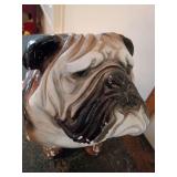 Vintage ceramic English Bulldog bank, made in Mexico. He is chippy but so great still.