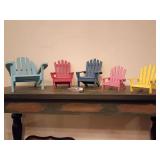 5 Miniature Adirondack chairs,