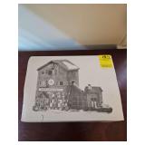 Heritage Village Collection New England Village series "Blue star ice co." Handpainted porcelain
