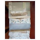 1 New Ashley bath bundle, curtain, hooks, rug.