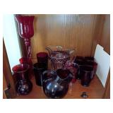 Assortment Red Glassware see pics