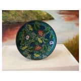 Vintage 6 inch Chinese Cloisonne floral plate