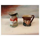 Royal Doulton mini Toby pitcher and an occupied Japan hand-painted mini pitcher