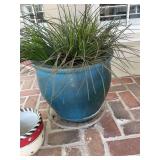 16 1/2” x 14 1/2” blue pottery planter