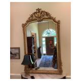 Large vintage pier mirror-gilt frame with Flowers and Acanthus leaves 42“ x 70“ by 5 1/2 inches. See photos for condition. Appraised at $1800.