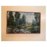 Vintage 19 1/2 x 12 1/2 wood framed oil painting.