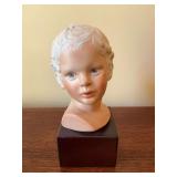 Vintage Cybis Eros Cupid porcelain bust -head statue, ￼ 4” x 10”