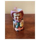 Japan- vintage hand-painted old woman, Toby handled creamer 5 1/2 inches