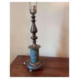 29“ Enamel on brass lamp