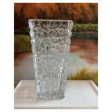 Tiffany &Co. Crystal Sierra Rock cut flower vase 9 1/2 inches