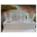 4 very nice Crystal￼ rock glasses
