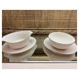 2 gravy bowls with under plate. Noritake  China pattern Lorelei- does have a chip on underplate. Noticeable from underneath.. and Noritake Golden Tide pattern…