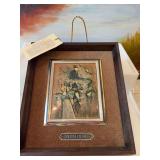 Framed Enamel of Henry Toulouse-Lautrec drawing 8x9”