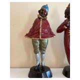 17 inch Antique Art Deco enamel bronze figure by famous sculpture Demente  H Chiparus.