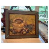 15” x 13” Vintage oil painting of fruit signed Bastian