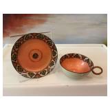 Vintage enameled mini teacup and saucer from Austria